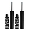 NYX Professional Makeup Eyeliner Liquido Epic Wear 05 Sapphire Waterproof Tenuta 72H Finish Matte Linee Intense e Precise per Viso e Corpo Pennello Sottile - Set da 2