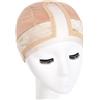 King Love Star Lace Comfortable Velvet Wig Cap with Silk Band for All Lace Wigs and Frontals, Seamlessly Blend Hairline and Part (Beige)