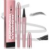Comioke Matita Sopracciglia 3D con 4 Punte a Forchetta, Matita Sopracciglia Microblading, Brow Hair Pen, Impermeabile, Trucco Naturale per Sopracciglia (03# Grigio)
