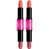 NYX Professional Makeup Blush Wonderstick Tonalità Blush 02 Honey Orange + Rose a Doppia Punta Dona Colore Scolpisce Formula Vegana Cremosa e Versatile con Acido Ialuronico - 2 Fard da 8g