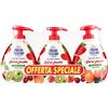flysclean Fresh & Clean Sapone Liquido Gel Di Frutta Fragola E Ciliegia 3 X 300 ml
