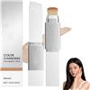 Sgjwyc Fondazione cangiante per pelle matura, bastone per fondotinta bianco coreano cambia colore con pennello, correttore idratante, leggero, durevole e portatile (naturale)