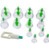 ISO TRADE Coppettazione -12 Pezzi Pressione Negativa Magnetica Shiatsu Digitopressione Coppettazione Massaggiatore - Famiglia Cinese Assistenza Sanitaria Medica - Massaggio Muscle Joint 277