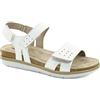 inblu, Sandali bassi con chiusura a strappo, Sandali Donna Bianco, 40