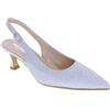 Valleverde 19040C Slingback Cerimonia Donna Tessuto Argento Tacco Stiletto 6Cm Suola Sintetico