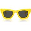 Ray-Ban Occhiali da sole Rocky Occhiali da sole unisex Rb4940 Wayfarer Puffer Blacked Out Collection di A$ap, Verde/Ultra Nero, 47 mm