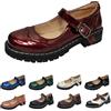 Generic Mary Jane Scarpe da donna comode da donna con piattaforma Chunky scarpe basse con fibbia con cinturino Loafer punta rotonda décolleté cosplay uniforme abito scarpe giapponesi dolce Lolita principessa