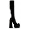Windsor Smith Stivali con Tacco Alto Fino al Ginocchio, Neri, da Donna, Stile Gotico, con Plateau e Calzini Windsorsmith