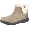 inblu PantoSCARPE Stivaletti Donna con Ecopelliccia e Plantare Imbottito Estraibile, Marrone, 38 EU
