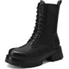 QUEEN HELENA Anfibi Platform Stivaletti Bassi Donna X33-63 (Nero, Sistema Taglie Calzature EU, Adulto, Donna, Numero, Media, 37)