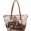 YNOT? borsa shopper a spalla stampata chiusura con lampo London Taxi YES396F3