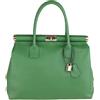 Chicca Borse Handbag Borsa a Mano da Donna con Tracolla in Vera Pelle Stampa Cocco Lucido Made in Italy 35x28x16 Cm (Cocco Lucido Nero)