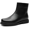 MANLADUO Stivaletti Chelsea da uomo, alla moda, con punta quadrata, con cerniera, versatili ed eleganti, nero, 43 EU