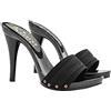 Kiara Shoes Sandali Neri Sexy Clogs Stiletto Made in Italy - KM7501-NERO (41 EU, Nero)