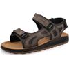 Fly Flot Sandali Uomo in Ecopelle con Strappi Regolabili, Sottopiede in Pelle Antishock, Ciabatte, T Moro, 41 EU