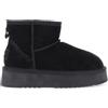 CAFèNOIR - Tronchetti Donna in Pelle Scamosciata con Interno in Calda Pelliccia, Stivaletti Invernali con Suola Platform 4 cm, Stile Boots Imbottiti, Casual Chic