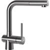 SCHOCK | Miscelatore Laios con Doccia Monocomando Canna a Ponte Dritta con Doccetta Estraibile, Acciaio Inox Massiccio, h285