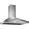 Wiggo Cappa aspirante 60 cm, cappa da parete per scarico o ricircolo, uscita 300 m³/h, con illuminazione a LED e 3 livelli di potenza, parete con filtro antigrasso e 2 filtri a carbone, acciaio inox