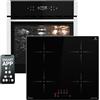 KKT KOLBE Cucina: 60cm Forno da incasso EB8313HC + 59cm Piano Cottura Induzione IH85900ED | Funzione pizza | Griglia | Circolazione dell'aria | Aria calda | Timer automatico | SET8313HCIH859ED