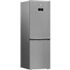 Beko B5RCNE365HXB - Frigorifero freestanding grande, 316 l, NoFrost, Smooth Fit: apertura porta a 90 gradi, 3 cassetti congelatore, HarvestFresh, allarme porta, effetto acciaio inossidabile
