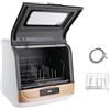 ACROSSPART Mini lavastoviglie Lavastoviglie da tavolo multifunzione Lavastoviglie portatile con 3 modalità di lavaggio Lavastoviglie Piccolo Lavastoviglie 12-20 pezzi