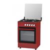 Generico Cucina a Gas 4 Fuochi con Forno a Gas, Bordeaux, 57x57x88 cm, Accensione Manuale, Griglie Smaltate