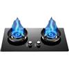 Generico Fornello A Gas A 2 Fuochi Con Anello Fuoco In Rame, Piano Di Lavoro Ad Alta Efficienza Da 5,0 KW, Cottura Domestico NG/GPL, Accensione Automatica E Protezione Spegnimento(LPG)