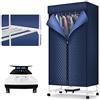 SweAtz 1000w armadio elettrico casa appartamenti viaggio camper asciugatrice, grande capacità 15kg acciaio inossidabile riscaldato stendibiancheria con temporizzazione 180min, per appartamento casa