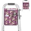 supregear Borsa Deambulatore, Organizer Universale Anziani con Tasche Multiple, Accessorio Leggero per Rollator, Sedie a Rotelle e Sponde Letto, Custodia Facile da Usare, Viola Floreale