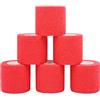 STpro Non Tessuto Coesive Elastica Benda Flessibile Bendaggio in Varia Colori,5cm x 6 Rotoli,Rosso