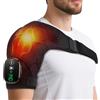 FlareMore Cuscinetto Termico Senza Fili Per Massaggio Alla Spalla, Tutore Riscaldabile Con 3 Livelli Di Calore E Vibrazione, Schermo Touch E Batteria 5000mah, Adatto A Spalla Sinistra/Destra (Nero)
