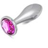 Accos Love Piccolo plug anale, massaggiatore personale in acciaio inox, giocattolo sessuale per donne adulte, uomini e coppie, giocattolo anale con perline gioiello rosa per il punto G