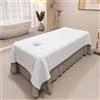 Surwin Lenzuola per Lettino Massaggio con Foro, Lenzuolo con Buco per Lettino da Massaggio Morbido in Microfibra Lavabile per Professionale, Fisioterapia, Estetista (140x240cm,Bianco)