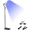 GDWD Lampada abbronzante Solarium per casa, 50 W, 250 LED, 460 NM, luce abbronzante per viso e corpo, luce solare rotonda con supporto regolabile e pieghevole (argento)