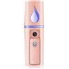 RSAOENF Nano Facial Mister - Spruzzatore portatile con specchio, mini nebulizzatore per la cura della pelle e il corpo del viso idratato e estensioni delle ciglia, ricaricabile tramite USB (rosa)