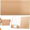 Behogan 16 cartelline portadocumenti A4 in carta Kraft: cartellina con fessure per carte, 310 x 220 mm, raccoglitori ad anelli per ufficio, casa, scuola e business (marrone)
