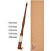 XIAOYU set di penne in legno oblique, set per calligrafia per principianti, 5 pennini per penna a immersione per calligrafia, marrone