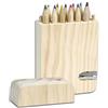 Vetrine in Rete Vetrineinrete® Astuccio in Legno con 12 Pastelli Colorati Scatola Portapastelli con Temperamatite Portamatite 12 Matite Colorate con Temperino Scuola 64941 D66