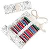 SIPLIV canvas roll-up pencil wrap, disegno da viaggio matite colorate astuccio per artista, cielo stellato bianco 48 fori (matite non incluse)