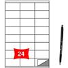Gicaprice ETICHETTE FORMATO A4 BIANCHE OPACHE - FACILMENTE SCRIVIBILI CON PENNA - MATITA - OPPURE STAMPABILI CON STAMPANTE LASER, INK (BIANCO, 24 PER FOGLIO - 20 FOGLI)