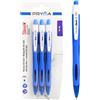 Pryma Penna Oil Gel Sleek Tris - Set 3 Pezzi, Punta 1,0 mm, Inchiostro Blu Scorrevole e Duraturo