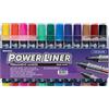 Power Liner Mungyo Corea permanente penne a base di alcol set di 12 pennarelli con punta a proiettile, colori assortiti