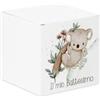 Social Crazy Scatole Portaconfetti cubetto per cerimonie Personalizzate - Koala - Scatoline Bomboniere battesimo, compleanno, porta bomboniere personalizzato MADE IN ITALY (Pz 10)