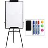 DOEWORKS Lavagna Bianca Cavalletto 90 x 60cm Treppiede, Lavagna Magnetica Cancellabile a Secco, Altezza Regolabile & Pieghevole per Casa Scuola Ufficio, Nero