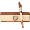 Custom Set di penne in legno personalizzate con incisione, penna executive e scatola con personalizzazione gratuita, penna a sfera con custodia per regalo (E)
