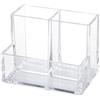 MINGZHE Portapenne in Acrilico Trasparente 3 Scomparti Organizzatore di Archiviazione da Tavolo di Grande Capacità Scatola per Trucco per Accessori da Scrivania, Pennelli Cosmetici, Bagno, Forniture D