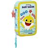 FCP Astuccio 2 pian Baby Shark contiene 28 pezzi per la scuola + omaggio portachiavefischietto e penna colorata