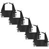 vhbw 5x nastro inchiostrato compatibile con Fujitsu DL3800-, DL3850, DL3700, DL3750, DL3600E, DL3600L stampante ad aghi - nero
