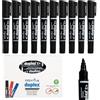 Pryma Marcatore Permanente Nero Doppia Punta 2-5/3 mm - Set 10 Pennarelli Resistenti, Inchiostro Indelebile per Carta, Plastica, Metallo, Legno