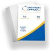 Organizza Ufficio Risme Carta A5, 6 Pack da 500 Fogli 80 gr/mq Extrabianco, ideale per Stampa Laser e Inkjet, stampa ricette mediche e fai da te (3000 fogli A5)